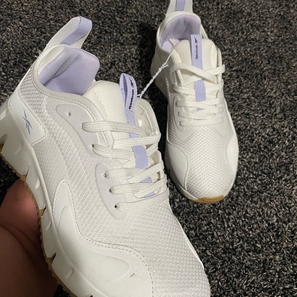 Reebok Women's White and Lavender Sneakers